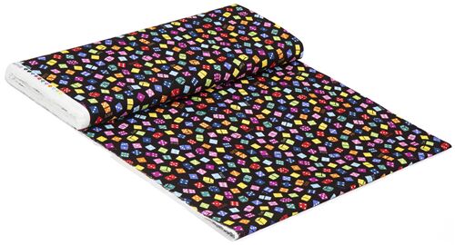 dice black fabric Japan oxford cotton Kokka - modeS4u