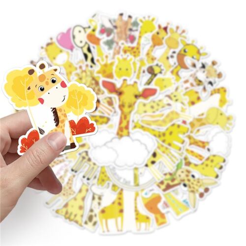 gestanzte Tier-Sticker-Packung 50 einzigartige Giraffen-Designs ses Savannentier 3
