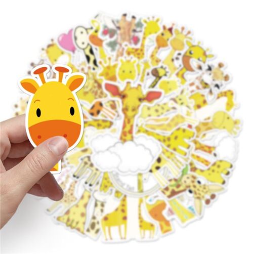 gestanzte Tier-Sticker-Packung 50 einzigartige Giraffen-Designs ses Savannentier 4