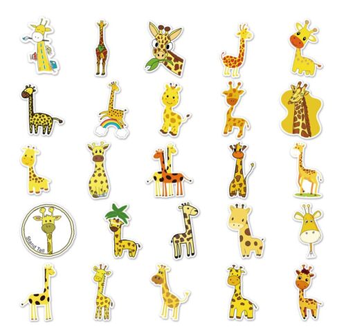 gestanzte Tier-Sticker-Packung 50 einzigartige Giraffen-Designs ses Savannentier 6