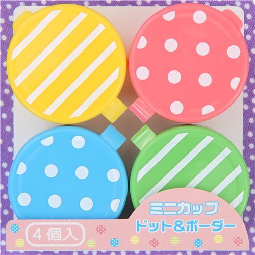 Kawaii Bento Box Accessories 4 Kinds Set, Polka-Dotted And Striped 4 Mini  Container, Cute Little Birds picks, Obake Ghost Picks, Soy Sauce Case