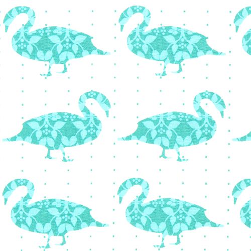 dotted fabric swan duck Robert Kaufman kawaii 1