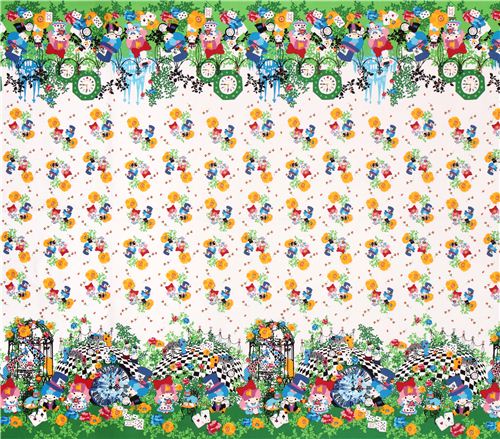 double border Little Twin Stars Alice in Wonderland Sanrio oxford fabric Japan 4