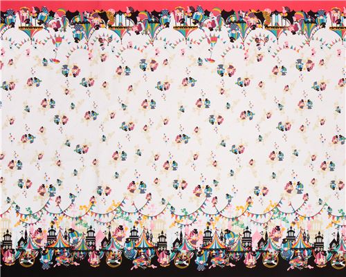 Double Border Little Twin Stars Animal Circus Sanrio Laminate Fabric From Japan Kawaii Fabric Shop