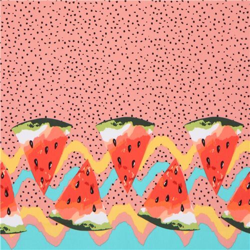 double border watermelon knit fabric in peach by Stenzo Textiles Fabric