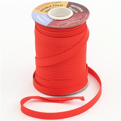 1/2-inch Red Double Fold Bias Tape