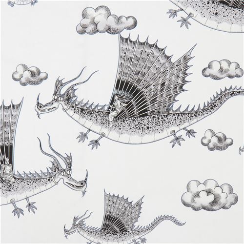 Altweißer Stoff mit Drachen von Alexander Henry Stoff
