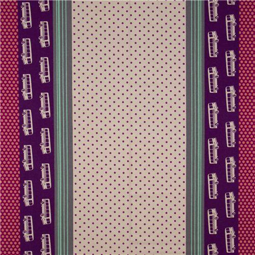 echino canvas designer fabric bus purple from Japan 2