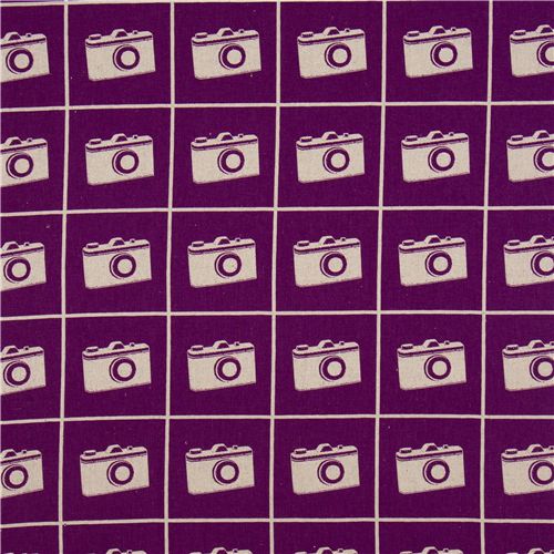 echino canvas designer fabric ni-co camera purple Japan 2