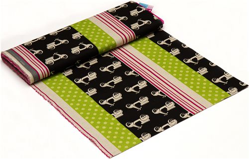echino canvas designer fabric scooter Vespa black 3