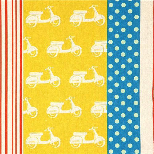 echino Canvas Designer Stoff Scooter Vespa gelb 1