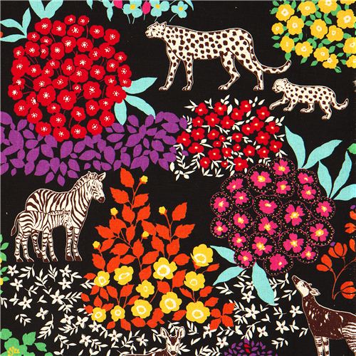 echino Canvas Stoff Bond schwarz Zebra Leopard 1