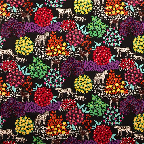 echino Canvas Stoff Bond schwarz Zebra Leopard 2