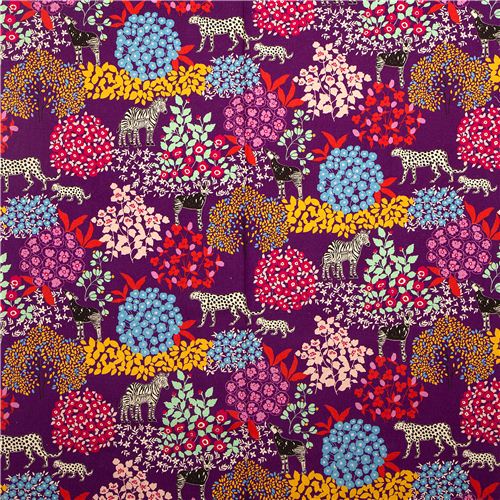 echino canvas fabric Bond violet zebra leopard - modeS4u