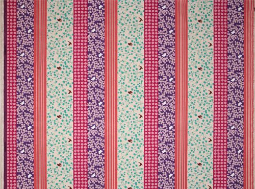 echino canvas fabric flowers dots butterfly purple 3