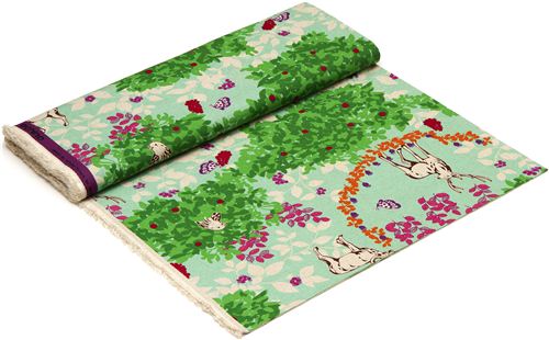 echino canvas fabric stag woodland green dal Giappone3