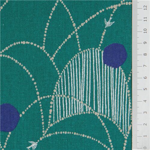 echino laminate canvas fabric with metallic silver and dark green ...