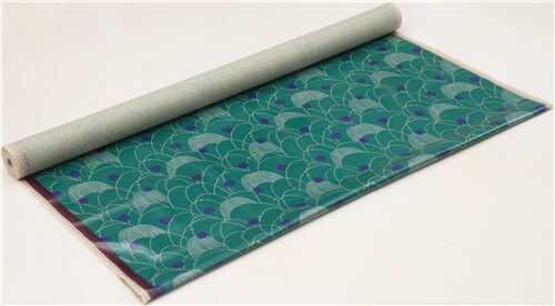 echino laminate canvas fabric with metallic silver and dark green ...