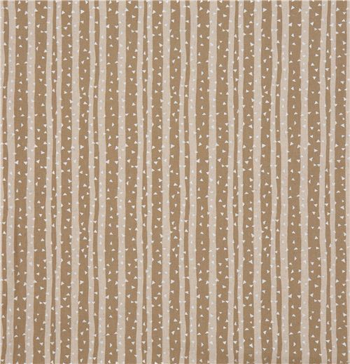 Chutes de tissu de (39 x 105 cm) - Toile echino lamin�e avec des rayures marron 2