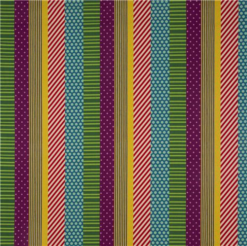 echino poplin stripes fabric kikka yellow-red-blue Fabric by Echino ...