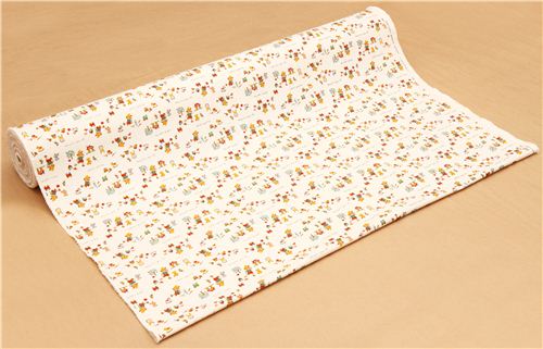 ecru Canvas Pinochio fairy tale fabric Kokka 3