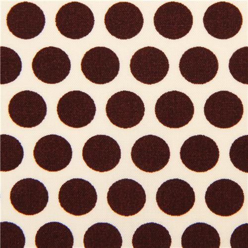 ecru birch organic fabric from the USA brown dots 1