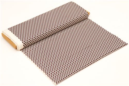 ecru birch organic fabric from the USA brown dots 3