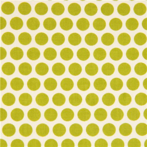 ecru birch organic fabric from the USA gras green dots 2