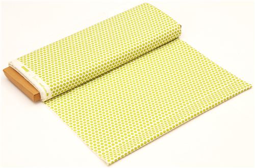 ecru birch organic fabric from the USA gras green dots 3