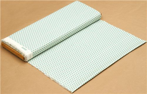 ecru birch Bio-Stoff aus den USA mit meergr�nen Punkten 3