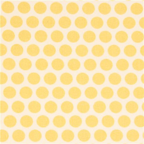 ecru birch organic fabric from the USA yellow dots 2
