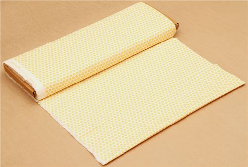 ecru birch organic fabric from the USA yellow dots 3