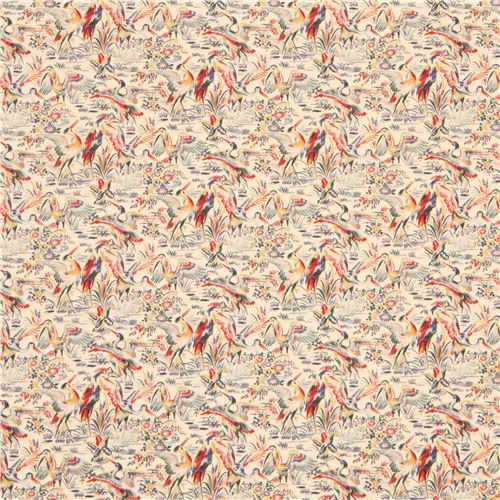 ecru crane fabric by Timeless Treasures USA 2