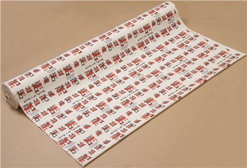 ecru train Canvas fabric by Kokka 3