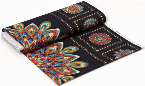 embellished Robert Kaufman flower panel fabric 3