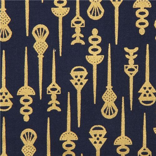 Embellished Navy Blue Hair Pin Fabric By Cotton And Steel Modes4u