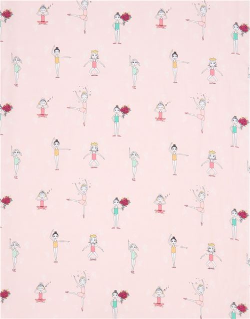 embellished peach ballerina Michael Miller fabric - modeS4u