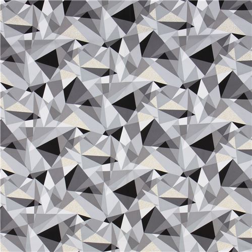 Remnant (29 x 112 cm) - embellished triangle fabric by Michael Miller in grey 2