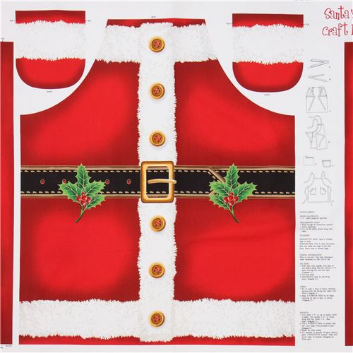 fabric Santa apron Christmas gold metallic embellishment Quilting Treasures  2