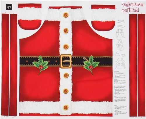 fabric Santa apron Christmas gold metallic embellishment Quilting Treasures  3