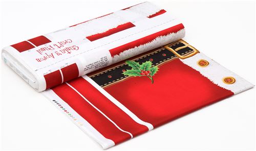 fabric Santa apron Christmas gold metallic embellishment Quilting Treasures  4