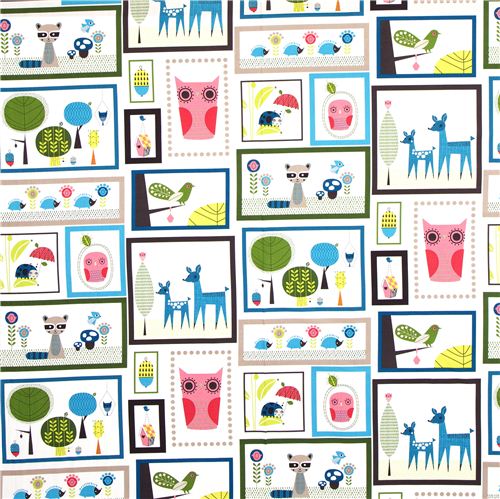 fabric animals in rectangulars Bermuda Robert Kaufman 2