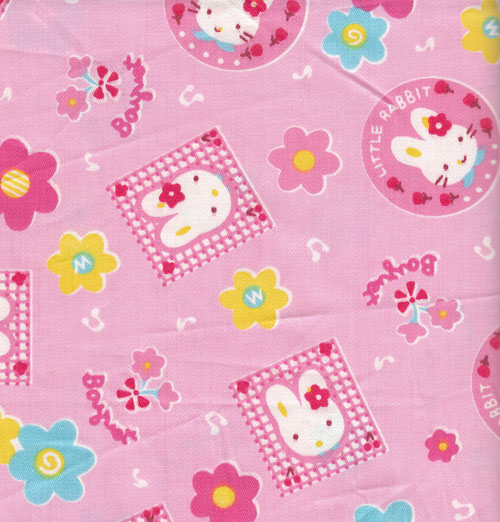 Stoff kawaii Hasen bunny Stoff kawaii fabric cute Hasen bunny Blumen flower