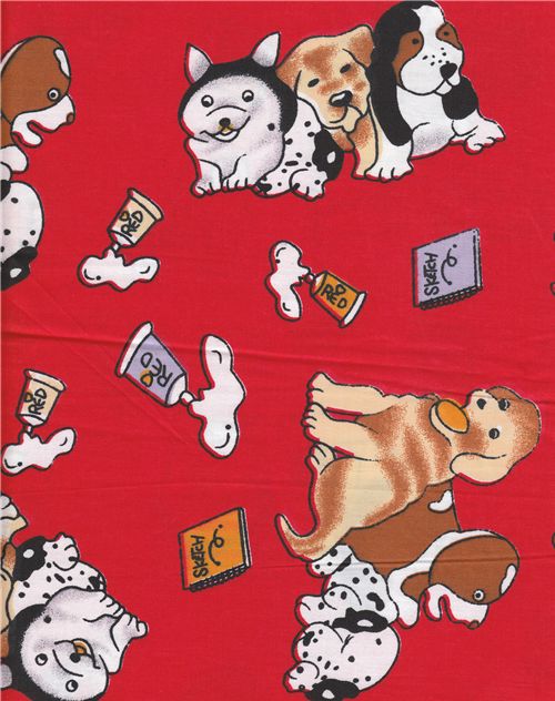 Cute Dogs Fabric Husky Beagle Golden Retriever by Japanese Indie - modeS4u