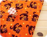 orange Halloween fabric cat with bow