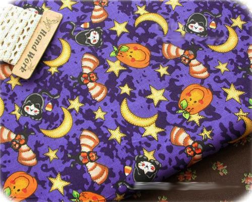 kawaii Halloween fabric kawaii cute Halloween bat pumpkin fabric Stoff Fledermaus