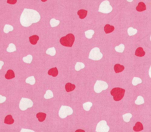 rose kawaii fabric with hearts 0.5m - modeS4u