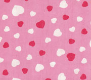 rose kawaii fabric with hearts 0.5m