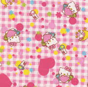 pink kawaii karierter Hello Kitty Stoff 0,5m