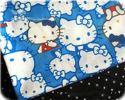 Hello Kitty Fabric blue-white Japan Sanrio half yard